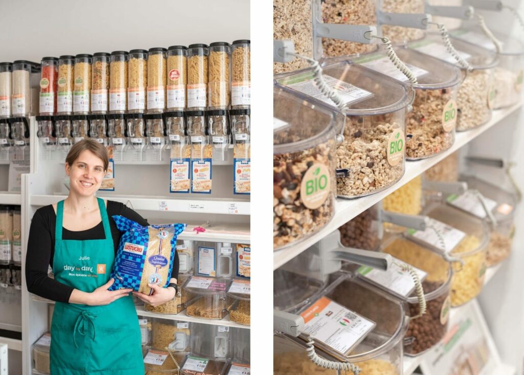 photos d'une boutique de vrac